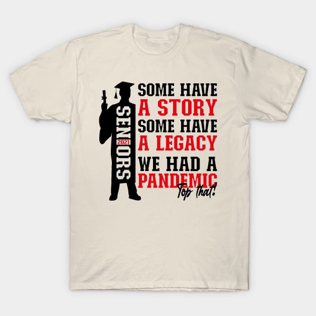 Pandemic Graduation | Black And Red Text Boys Funny Graduation T-Shirt by Estrytee